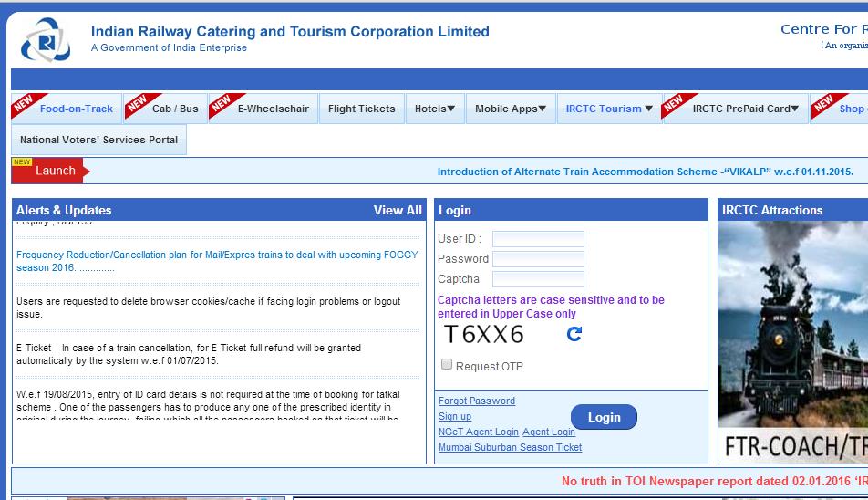 how to book e ticket on irctc